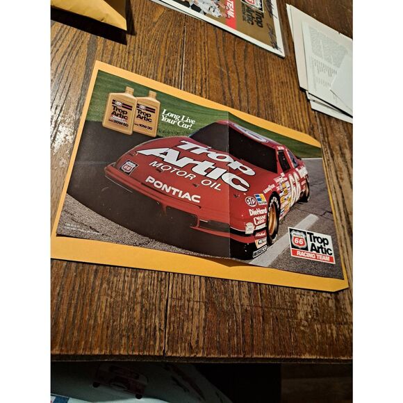 Vintage 1990 Trop Arctic NASCAR Poster Schedule Dick Trickle Cale Yarborough - Picture 1 of 6